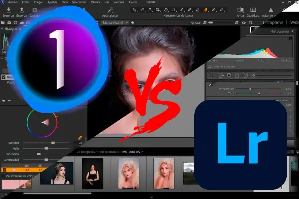 Comparativa visual: Capture One (logo 1) vs. Lightroom (logo Lr). ¿Cuál es tu editor favorito?